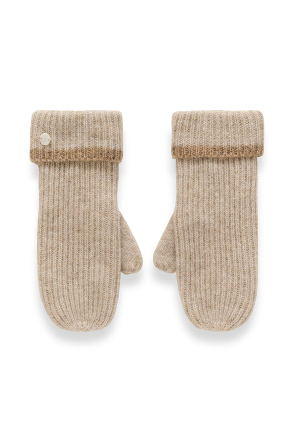 CRWABAN KNIT MITTENS BEIGE