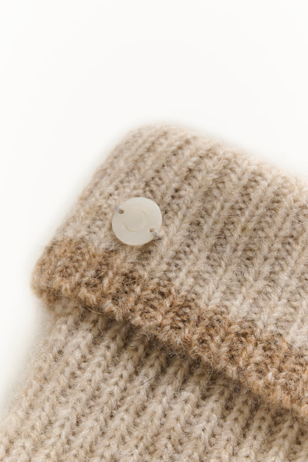 CRWABAN KNIT MITTENS BEIGE