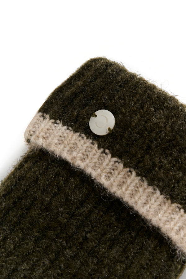 CRWABAN KNIT MITTENS GRØNN MELANGE