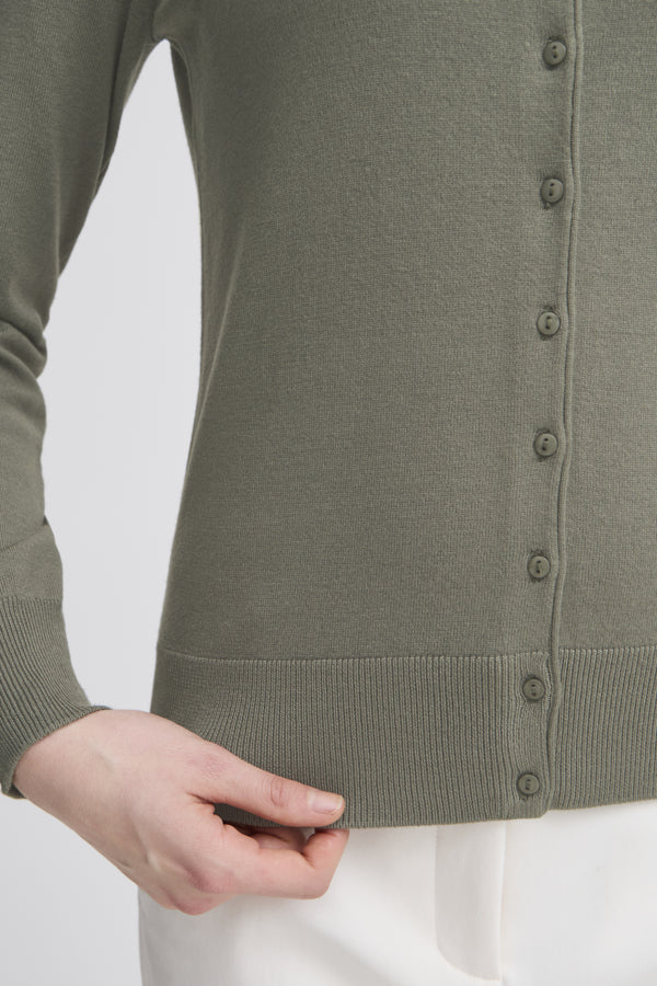 FRZUBASIC CARDIGAN AGAVE GRØNN