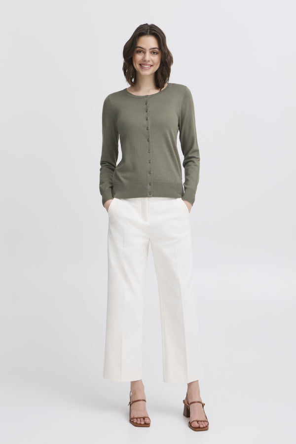 FRZUBASIC CARDIGAN AGAVE GRØNN