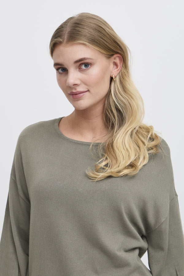 FRCLIA PULLOVER OLIVENGRØNN