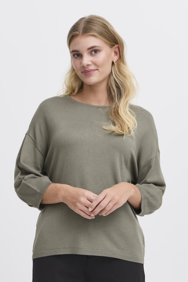FRCLIA PULLOVER OLIVENGRØNN