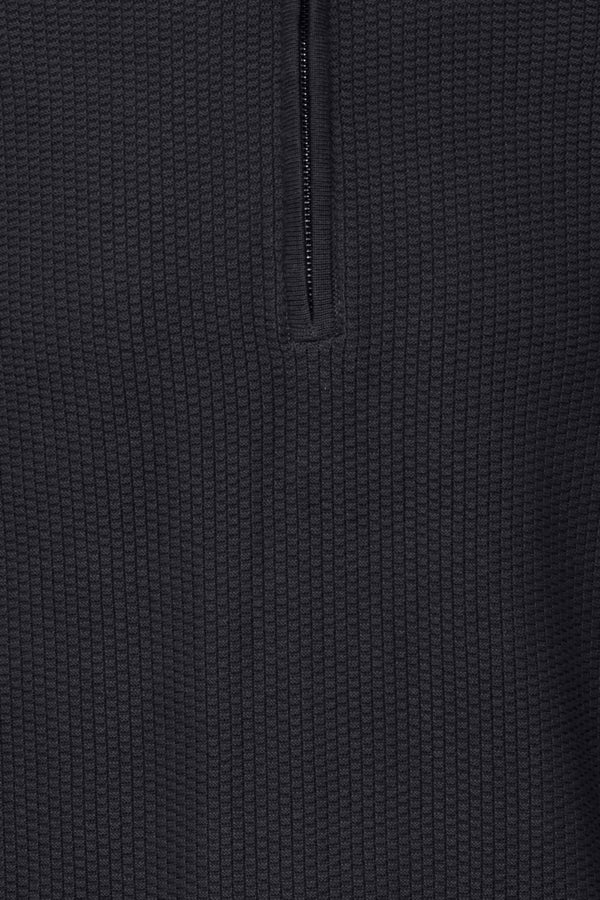 KNITTED ZIP-PULLOVER SVART