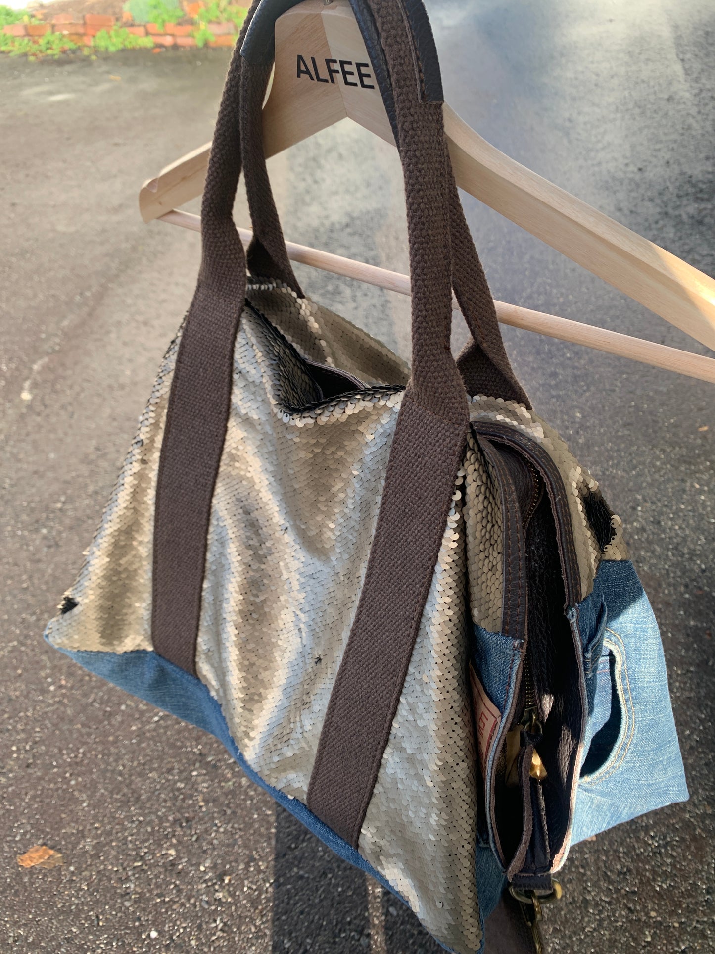 Jeans veske med bling