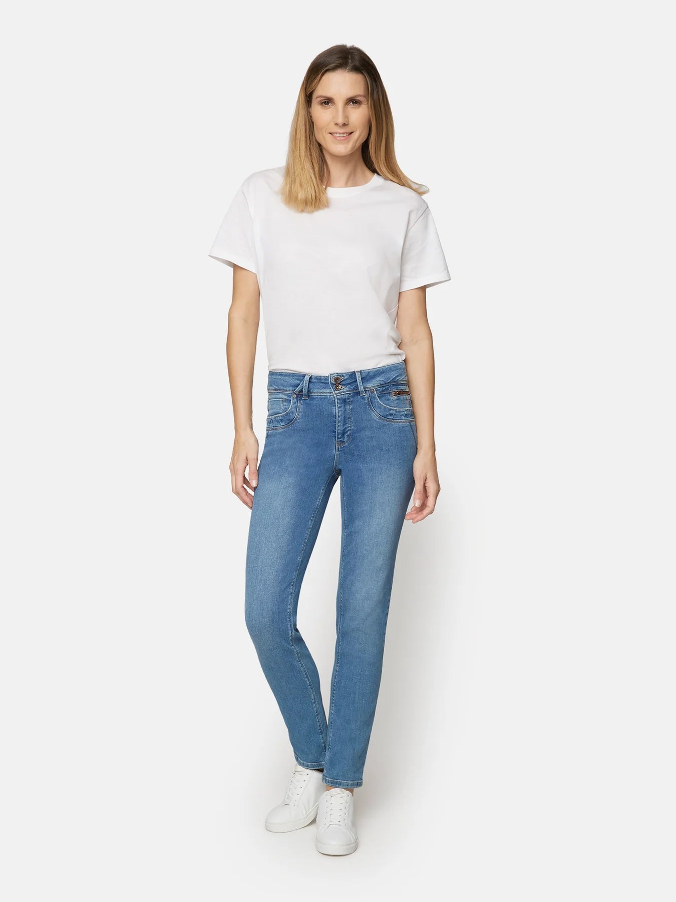 HANNAH STRAIGHT LEGS JEANS - LIGHT BLUE DENIM
