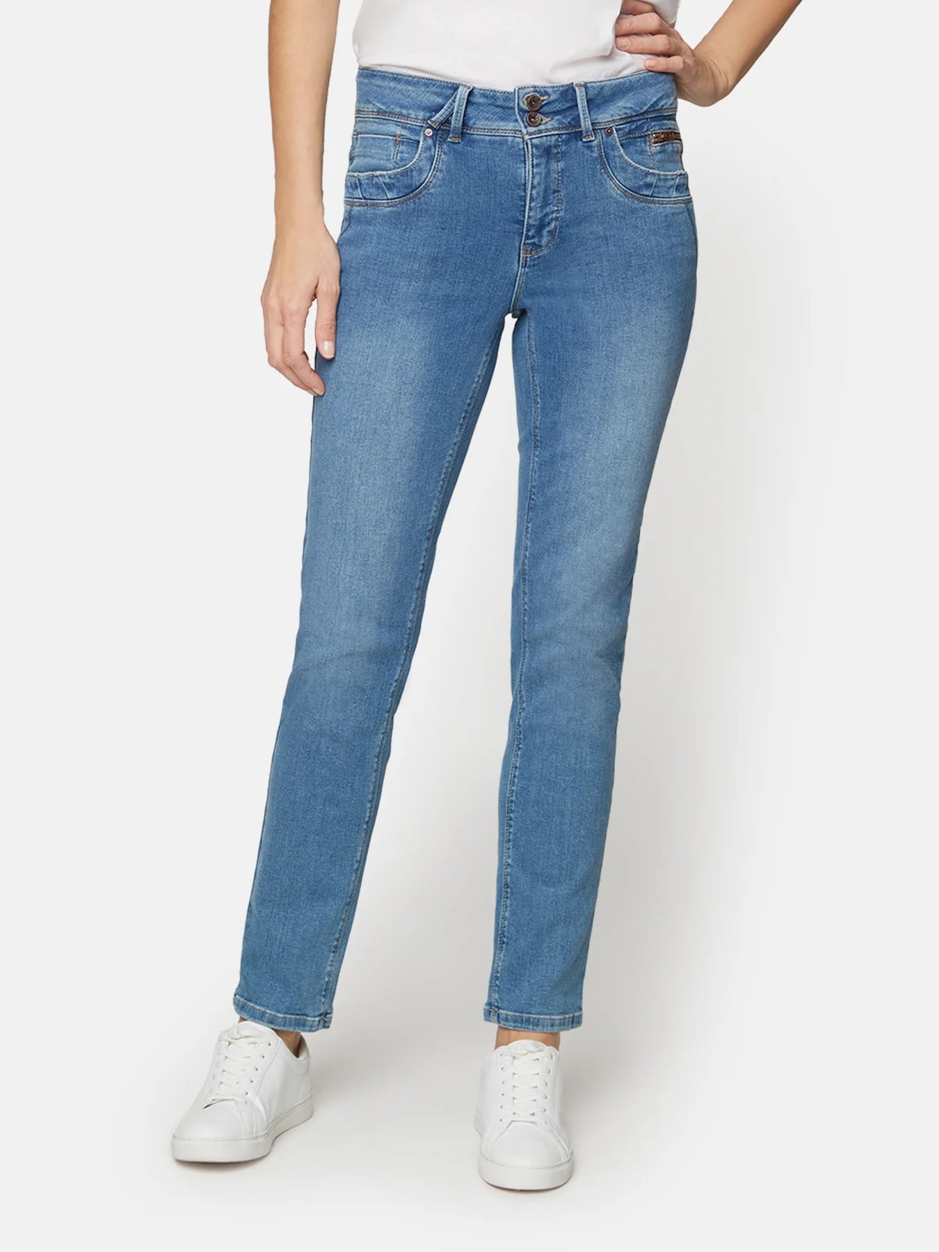 HANNAH STRAIGHT LEGS JEANS - LIGHT BLUE DENIM