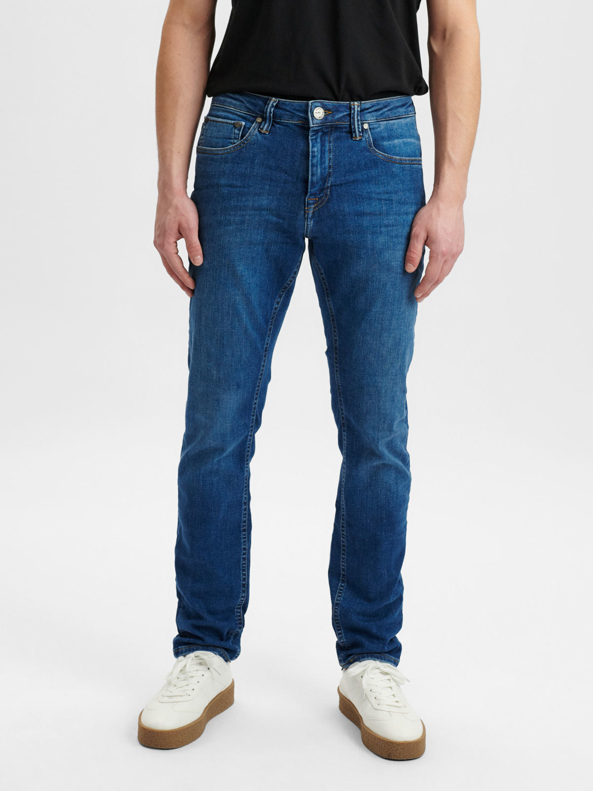 JONES SLIM FIT JEANS - K3870 MID BLUE DENIM