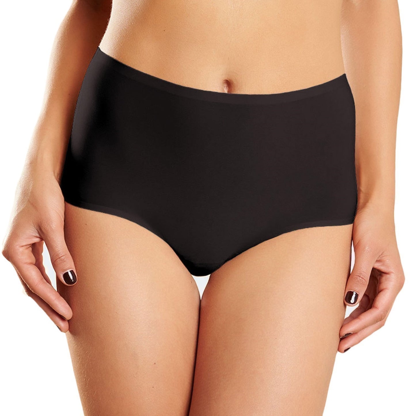 HIGH WAIST BRIEF TRUSE - SVART