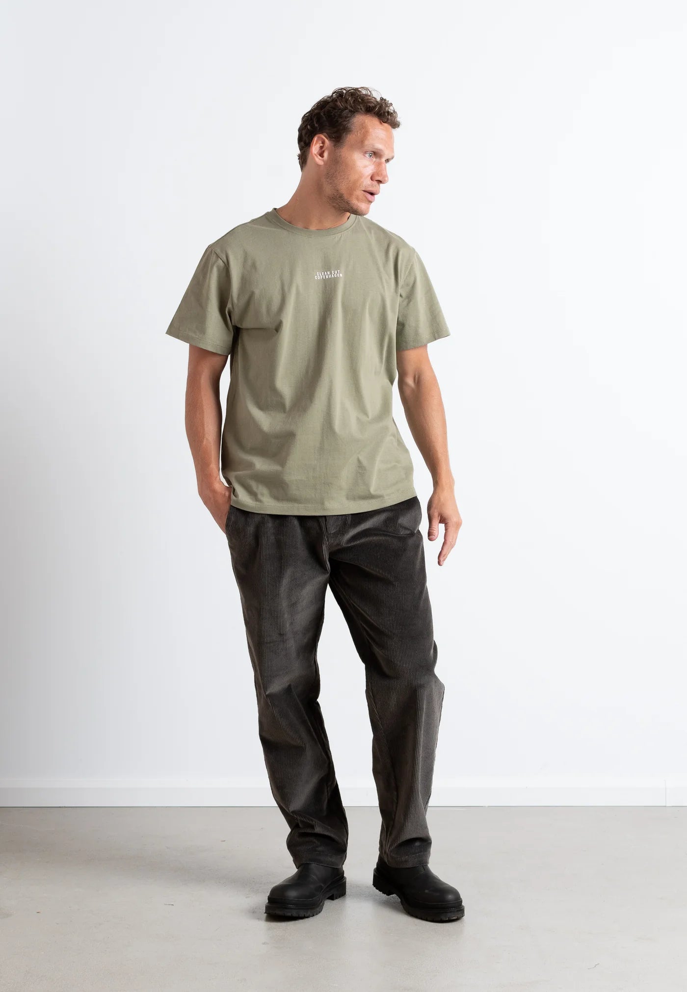 COHEN LOGO COTTON T-SHIRT DUSTY GREEN
