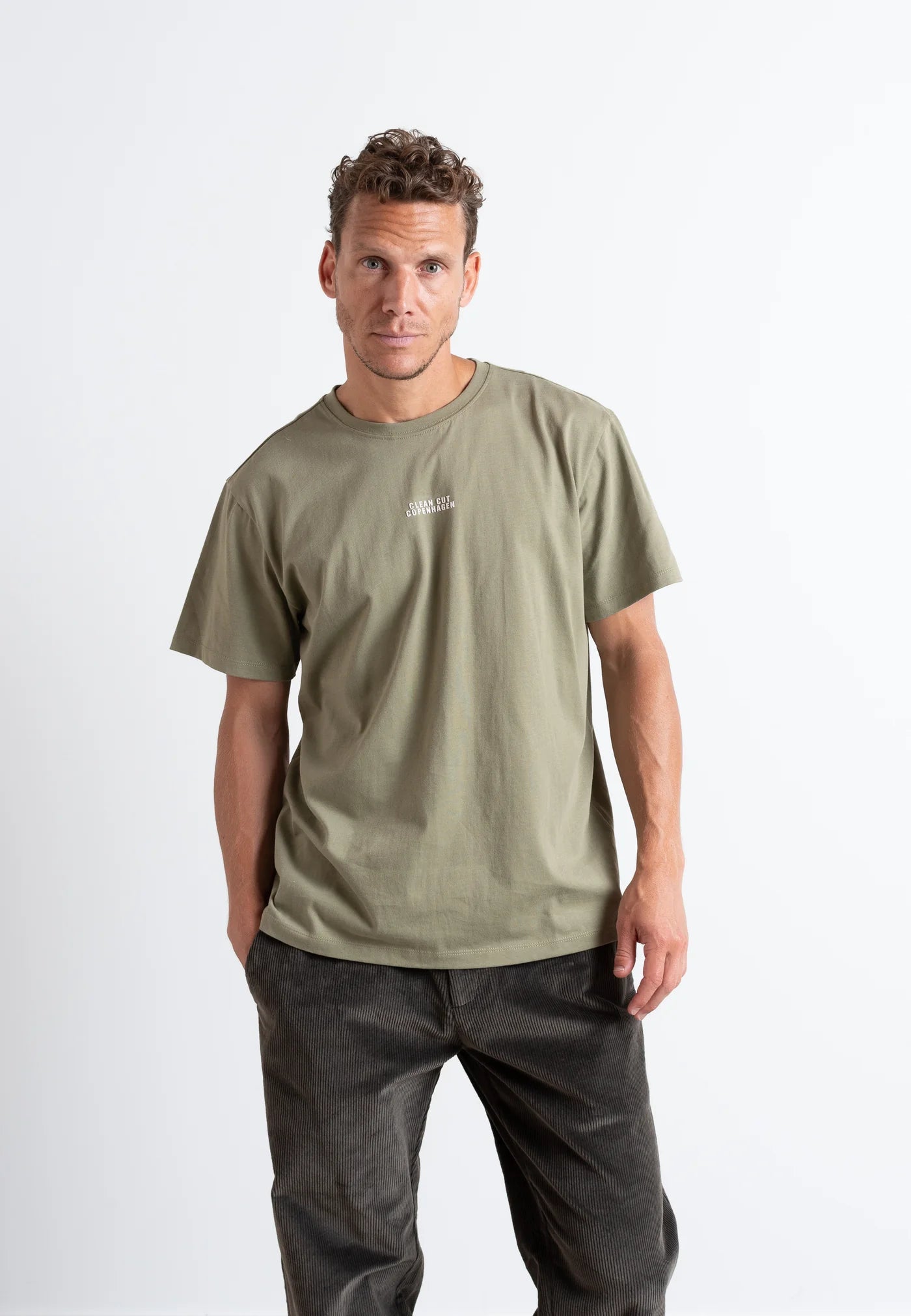 COHEN LOGO COTTON T-SHIRT DUSTY GREEN