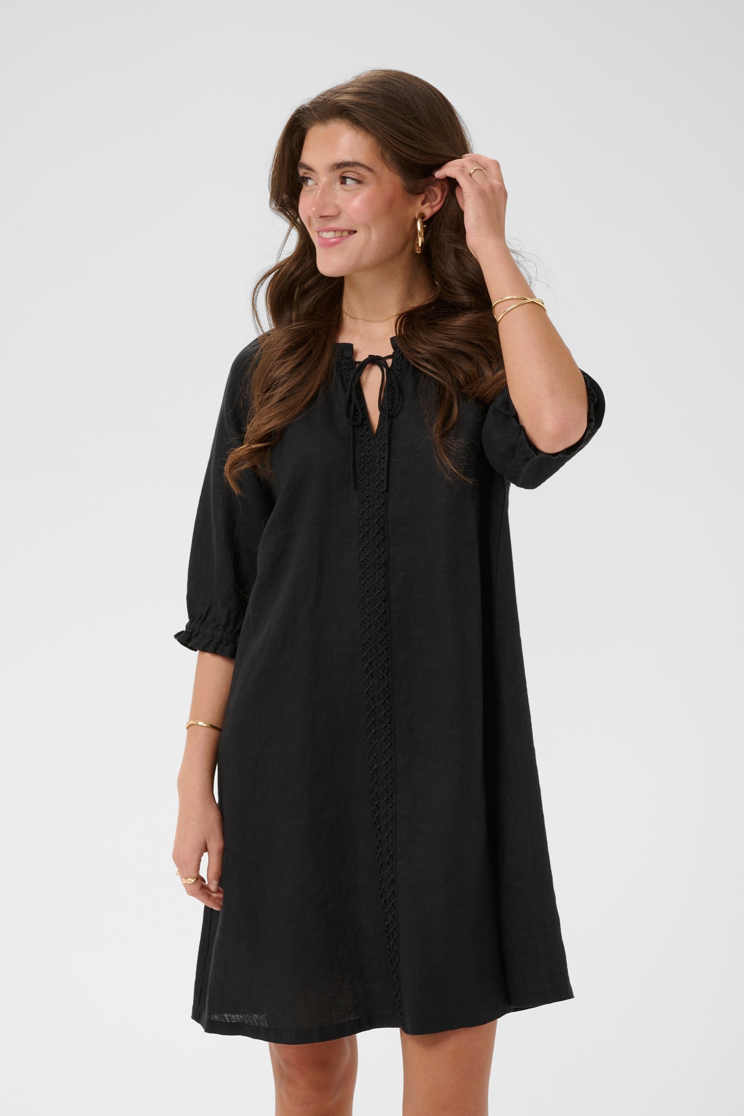 CRBELLIS LACE DRESS SHORT SVART