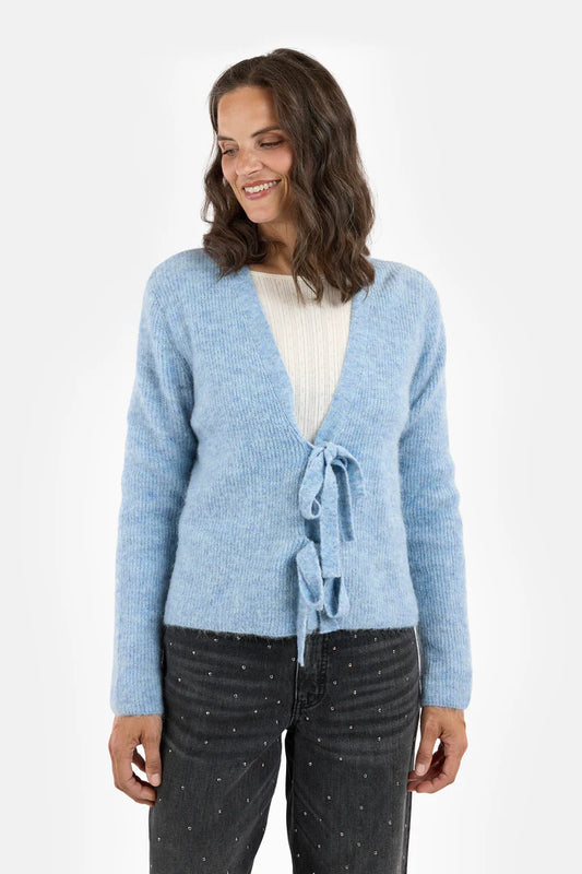 CARDIGAN I BLÅ ULLMIX