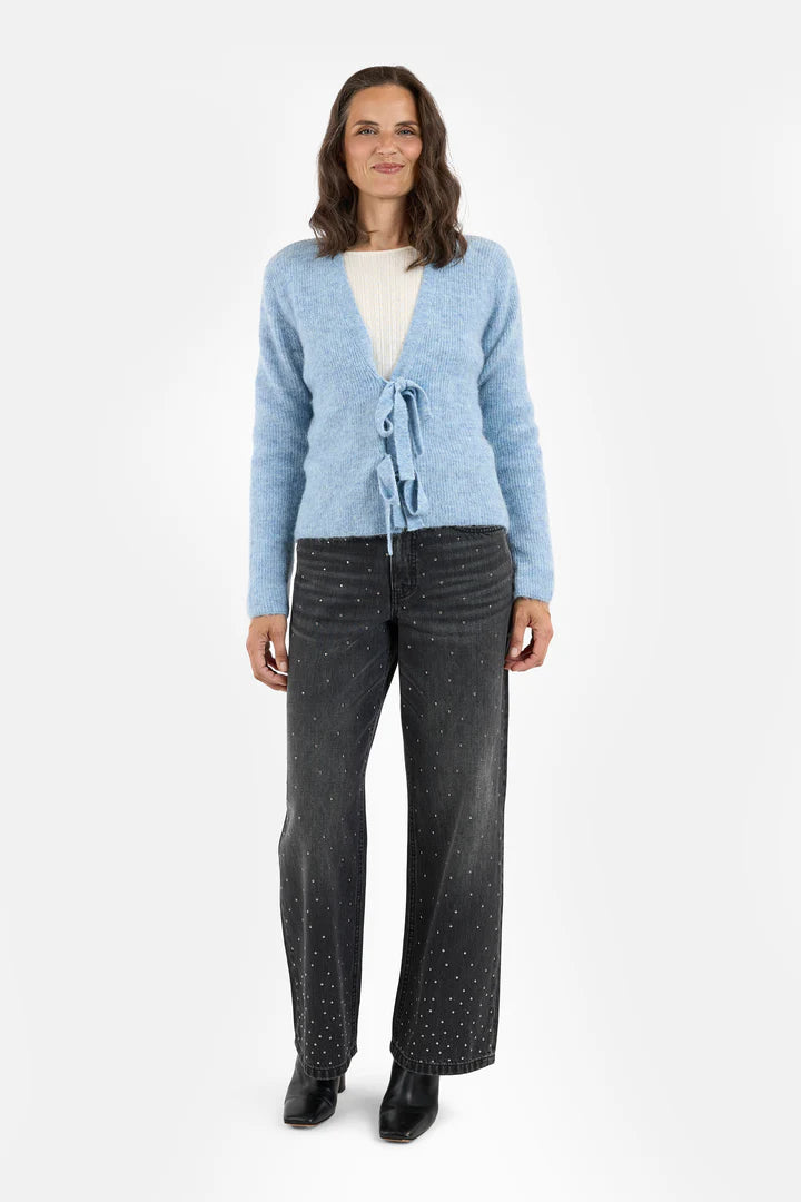 CARDIGAN I BLÅ ULLMIX