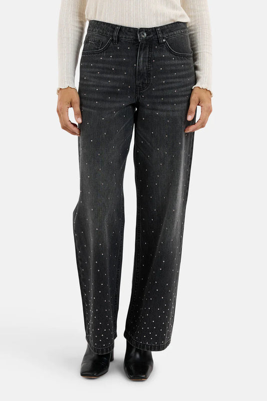 WASHED BLACK JEANS MED NAGLER