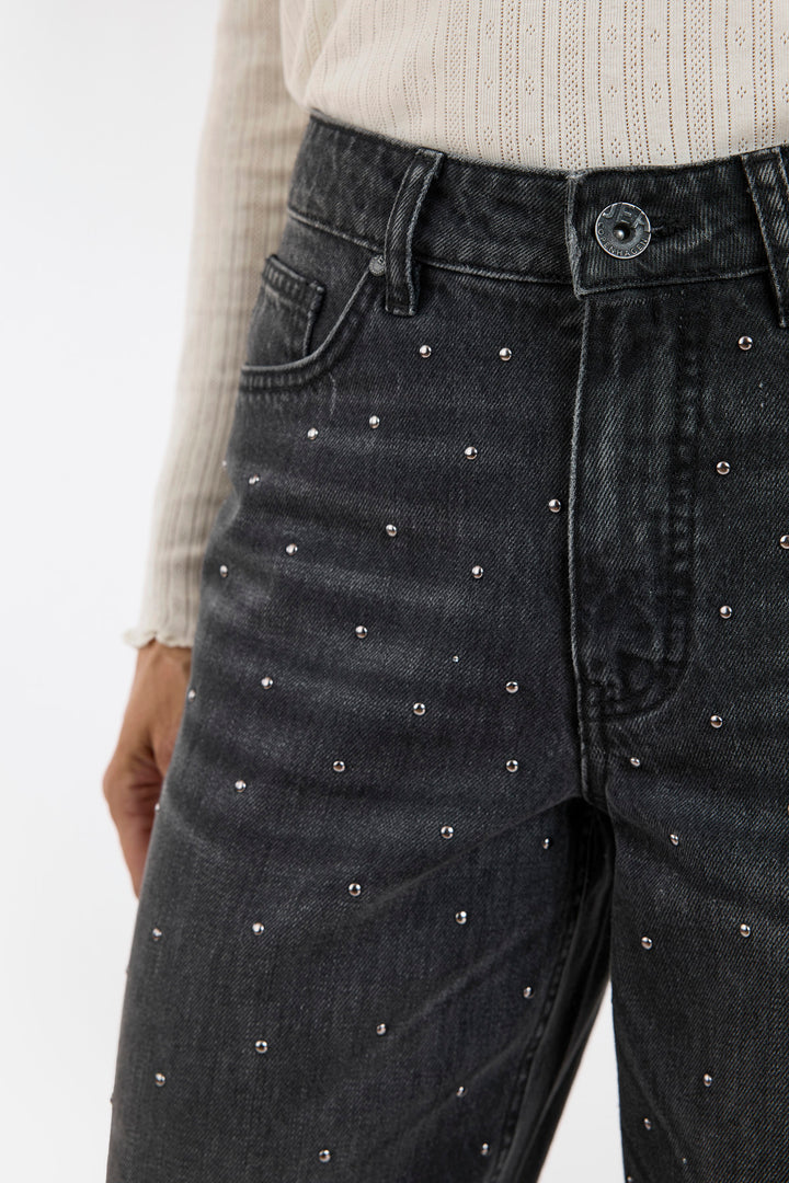 WASHED BLACK JEANS MED NAGLER