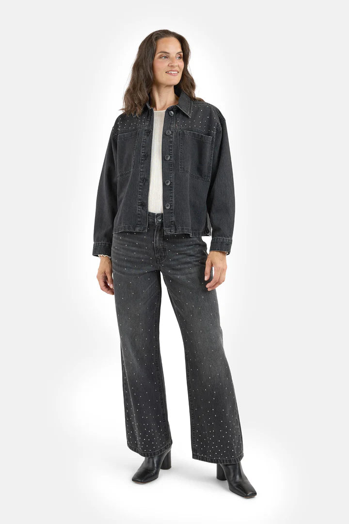 WASHED BLACK JEANS MED NAGLER