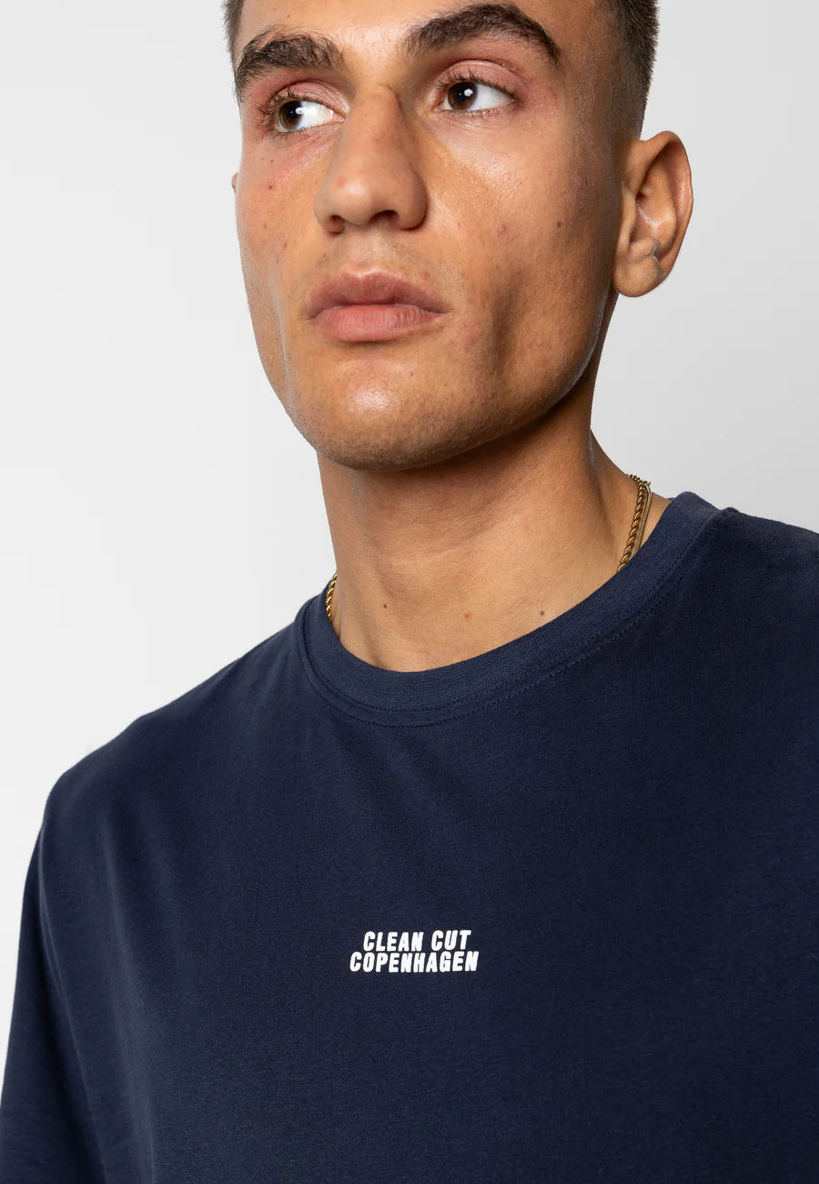 COHEN LOGO COTTON T-SHIRT NAVY