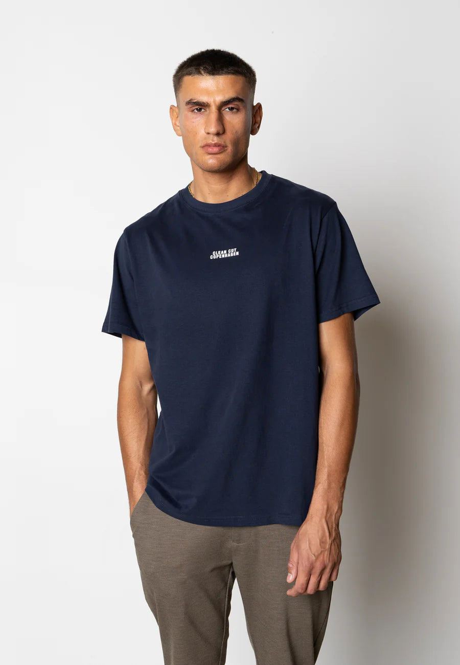 COHEN LOGO COTTON T-SHIRT NAVY